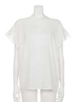 (IMOGENE)レース袖プルオーバー/WHITE LT