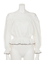 【sw】レースオフショルブラウス/ホワイト