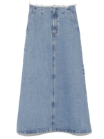 ウエストタチキリデニムロングスカート/LBLU