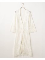 鈎針ロングカーディガン/ベージュ