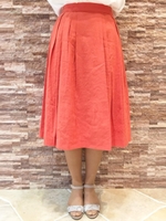 リネンレーヨンタックフレアースカート/オフ