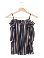 マルチストライプ柄オフショル/TOPS/コン/マスタード