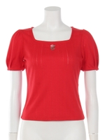 【sw】ウインドフラワースクエアネックトップス/ピンク