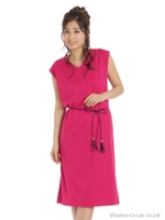 ベルト付きワンピ/ピンク
