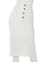 リブミディスカート/ブルー