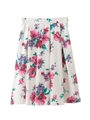 【スカート】大花プリントタック入りスカート/ホワイト