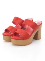 【Mathilda】ウッドサボサンダル/レッドスエード