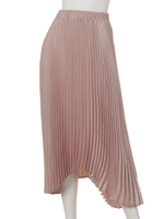 デザインヘムサテンプリーツSK/ネイビー