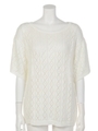 透かし編みニットP/O/WHT