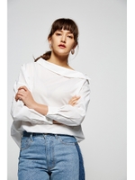 【AZUL by moussy】オフショル釦シャツプルオーバーMOOK番号93027/O/WHT