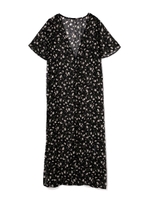 フラワーフレアスリーブガウン/ブラック1(011)