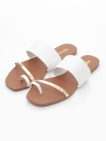 メタルBELTフラットSHOES/WHT