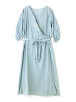 デニム刺繍ワンピース/ライトインディゴ1(111)