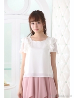 フラワーモチーフレースフリルＢＬ/オフ