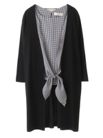 裾結びブラウス×トッパーカーデ【セット商品】/オフホワイト