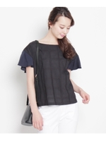 innowave ロープチェック刺繍ブラウス/アイボリー(004)