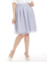 シアーストライプタックスカート　3/ブルー