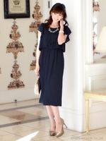 シフォンドレープワンピース/ネイビー(N)