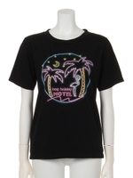 ネオンプリントTシャツ/BLACK MID