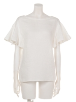 袖フリルトップス/WHITE MID