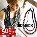 dicokick ウッドビーズジェニーロングネックレス