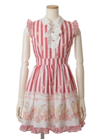 アイスクリーム柄ワンピース/レッド