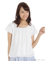 キラキラ装飾カバーブラウス/ライトブルー