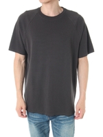 【AZUL by moussy】タックリブフライスクルーネック半袖プルオーバー/WHT