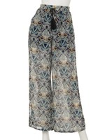 【chille anap】ボタニカルリーフ柄タッセル付パンツ/BL