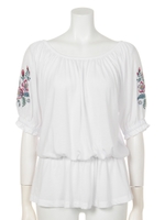 スリーブエンブロイダリーチュニック/WHT