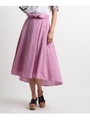 リネン混シャンブレースカート/ラズベリーピンク(073)