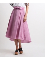 リネン混シャンブレースカート/ラズベリーピンク(073)