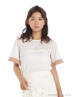 配色Tシャツ/キャメル