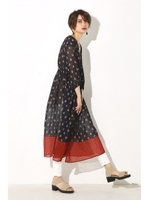 【AZUL by moussy】ペイズリーガウン/柄GRY