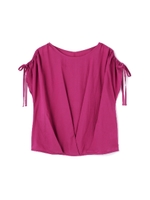 ドロストギャザースリーブブラウス/ピンク1(091)