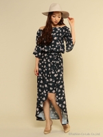 フロラルプリントマキシスカート/ピンク