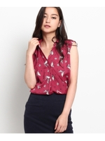 サマーリーフプリントブラウス/ラズベリーピンク(173)