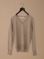 Vネックニットプルオーバー/ピンク