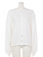 【BED&BREAKFAST】DRY COTTON Puff Sleeve Snap Top/WHITE