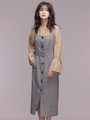 SOUP.+1月号掲載/mina12月号掲載/グレンチェックベルト付ワンピ/ブラウン