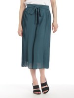 サイドプリーツワイドパンツ/グリーン