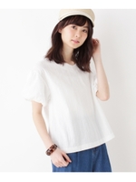 ストライプドビーボリューム袖ブラウス/ホワイト系(002)