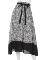 バリエーション小花柄切替スカート/ブラック