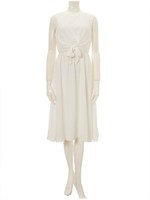 フロントリボンギャザーワンピース/ベージュ