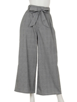 ベルト付グレンチェックワイドPT/柄GRY