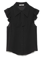 ボウタイノースリーブブラウス/WHT