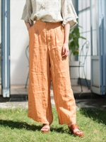 リネン イージーワイドパンツ/イエロー