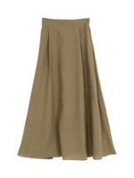 リネンロングフレアスカート/ブラウン