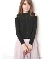 レイヤード抜けニット/ホワイト