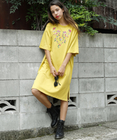 刺繍ビッグTシャツワンピース